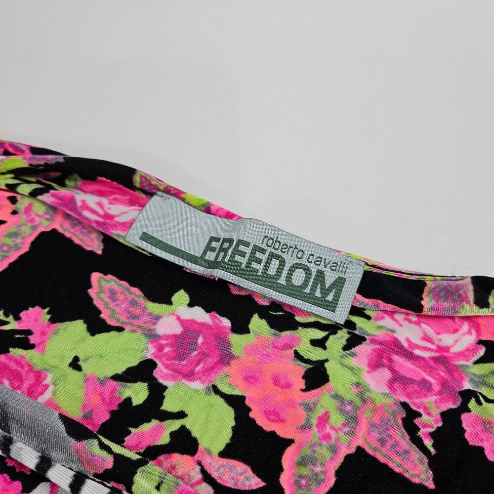Y2k Roberto Cavalli Freedom Set Wrap Sarong Skirt & Mesh Top - Size Small - Picture 2 of 8